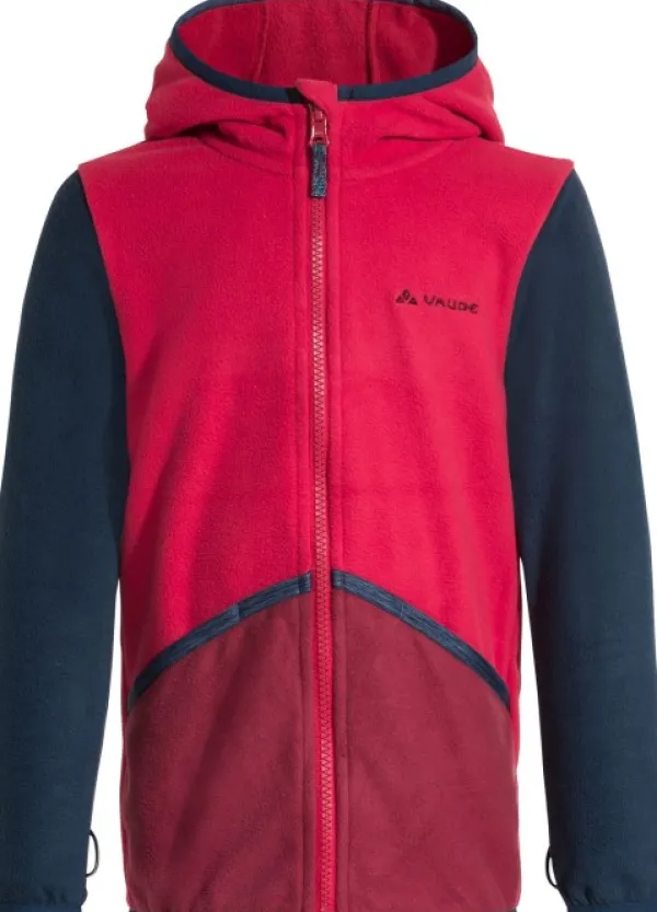 Vaude Lasten Paidat, Hupparit Ja Fleecet^Kids Pulex Hooded Jacket lasten fleecetakki, punainen/tummanharmaa
