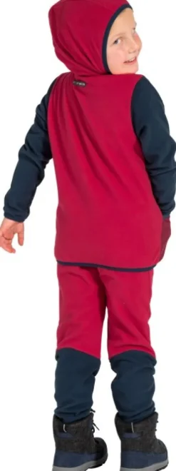 Vaude Lasten Paidat, Hupparit Ja Fleecet^Kids Pulex Hooded Jacket lasten fleecetakki, punainen/tummanharmaa