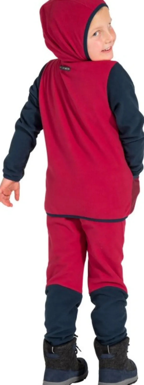 Vaude Lasten Paidat, Hupparit Ja Fleecet^Kids Pulex Hooded Jacket lasten fleecetakki, punainen/tummanharmaa