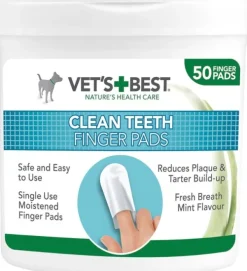 Vetu0027s Best Vet's Best Clean Teeth Finger Pads 50 pcs| Hampaidenhoito