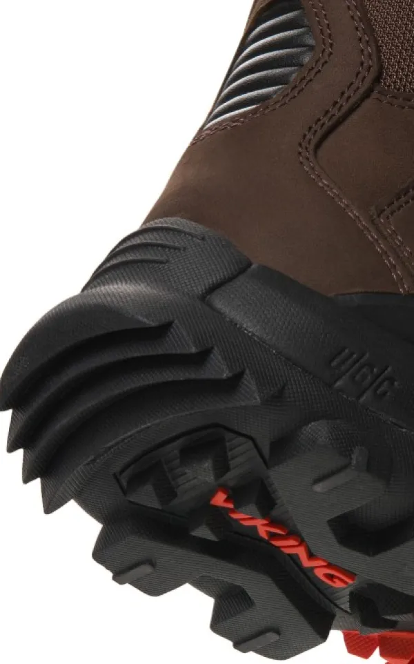 Viking Vaellus- Ja Trekkingkengät^Men Villrein High GTX Dark Brown/Red