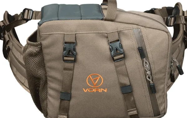 Vorn Equipment Metsästysreput^Vorn SR10 lonkkareppu ammuntatasolla, Ash Green