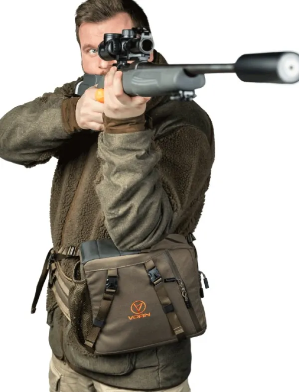 Vorn Equipment Metsästysreput^Vorn SR10 lonkkareppu ammuntatasolla, Ash Green