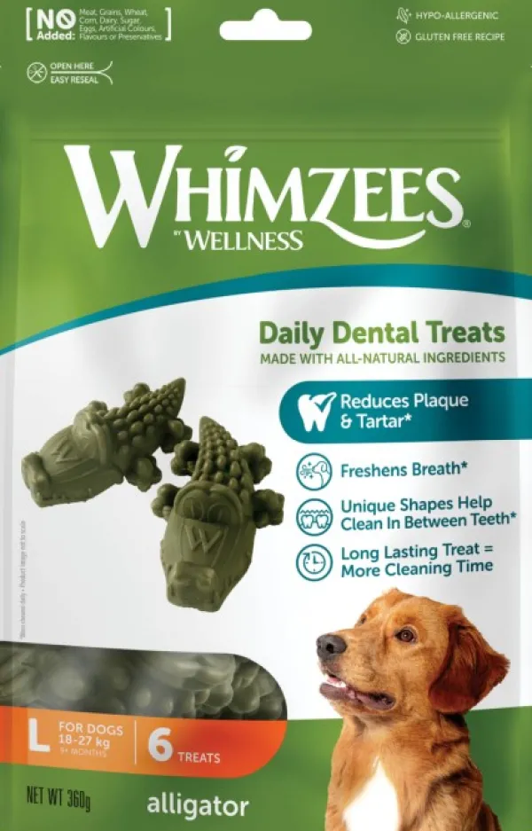 Whimzees Makupalat^Alligator L hammashoitoherkku, 6 kpl