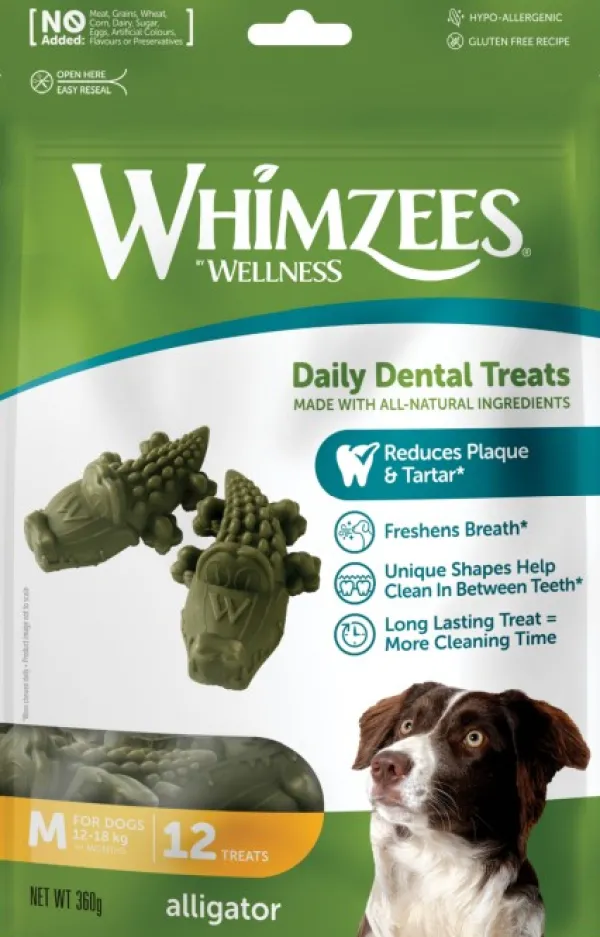 Whimzees Alligator M hammashoitoherkku, 12 kpl| Puruluut