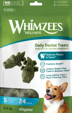Whimzees Puruluut^Alligator S hammashoitoherkku, 24 kpl