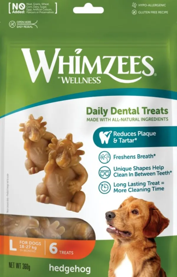 Whimzees Makupalat^Hedgehog L hammashoitoherkku, 6 kpl