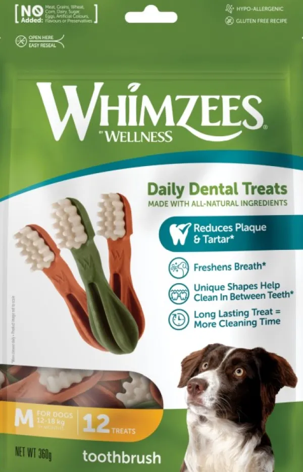 Whimzees Toothbrush Star M hammashoitoherkku, 12 kpl| Makupalat