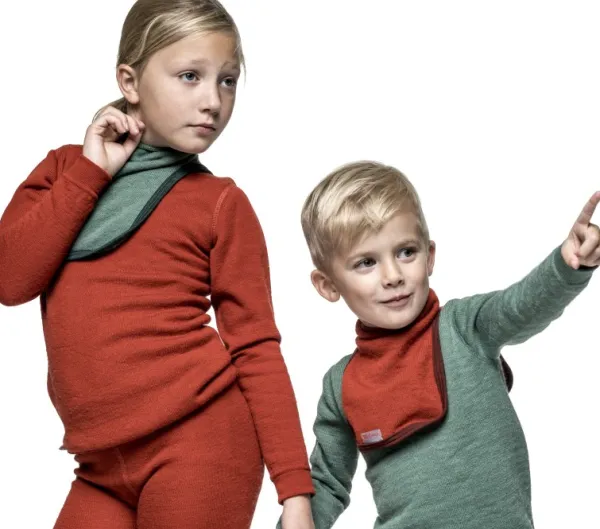 Woolpower Lasten Alusasut Ja Kerrastot^Kids Mock Turtleneck 200 lasten merinovillakauluri, vihreä