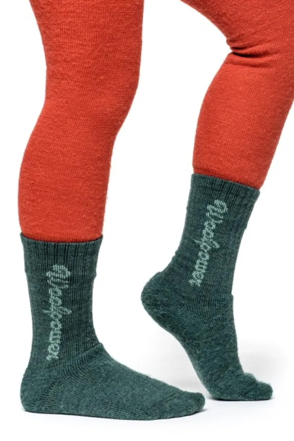 Woolpower Lasten Alusasut Ja Kerrastot^Kids Socks Classic Logo 400 lasten sukat, Forest Green