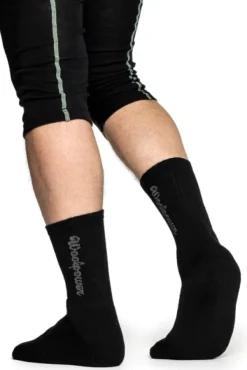 Woolpower Socks Logo 400 Unisex Black| Sukat