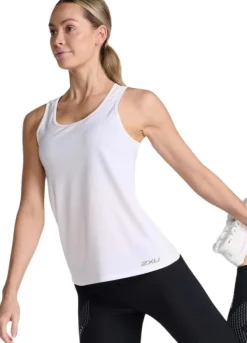 2XU Hihattomat Paidat^Aero Singlet naisten heijastava toppi, valkoinen