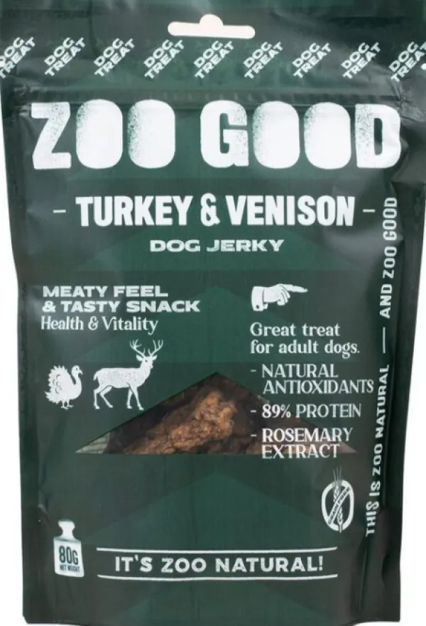 ZOO GOOD Jerky Turkey & Venison 80 g| Makupalat